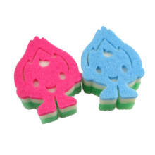 Custom shaped kitchen cleaning sponge scouring pad